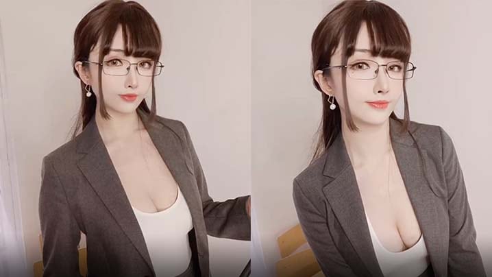 带着眼镜的小姐姐勾引的眼神足够让你犯罪.